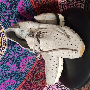 OTBT Lunar Grey Metallic Leather Fashion Sneakers
